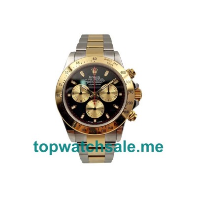 Replica Rolex Cosmograph Daytona 116503 JF Stainless Steel & Yellow Gold Black & Champagne Dial Swiss Valjoux  7750