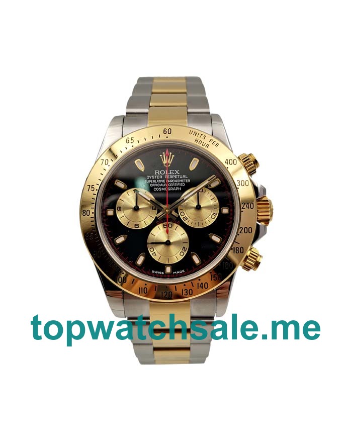 Replica Rolex Cosmograph Daytona 116503 JF Stainless Steel & Yellow Gold Black & Champagne Dial Swiss Valjoux  7750