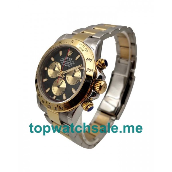 Replica Rolex Cosmograph Daytona 116503 JF Stainless Steel & Yellow Gold Black & Champagne Dial Swiss Valjoux  7750