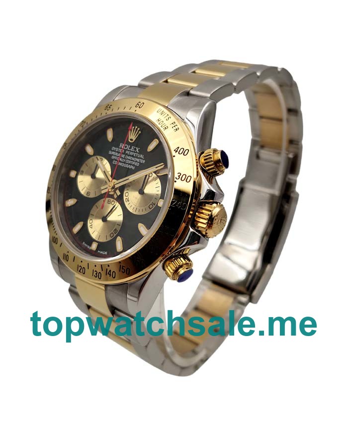 Replica Rolex Cosmograph Daytona 116503 JF Stainless Steel & Yellow Gold Black & Champagne Dial Swiss Valjoux  7750