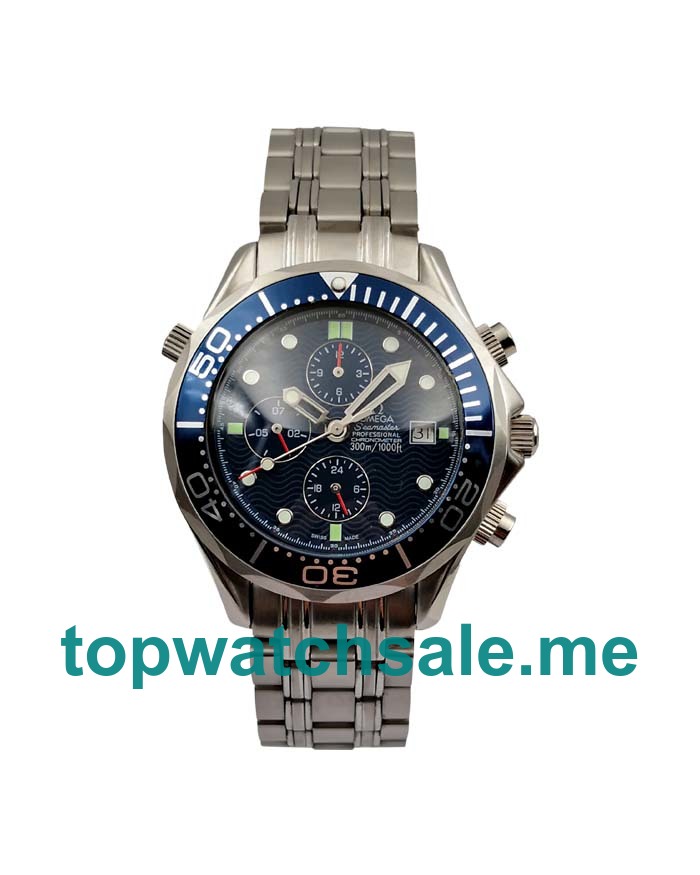 UK Cheap Omega Seamaster Chrono Diver 2599.80 Replica Watches With Blue Dials For Men