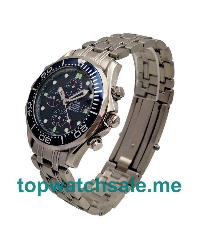 UK Cheap Omega Seamaster Chrono Diver 2599.80 Replica Watches With Blue Dials For Men