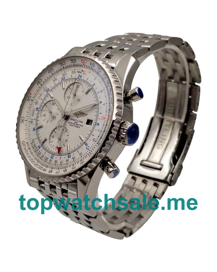 UK 46 MM Perfect Breitling Navitimer World A24322 Replica Watches With Steel Cases For Men