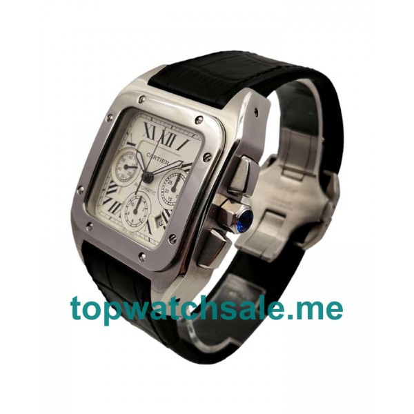 UK Cheap Cartier Santos 100 W20090X8 Replica Watches With Silver Dials For Sale
