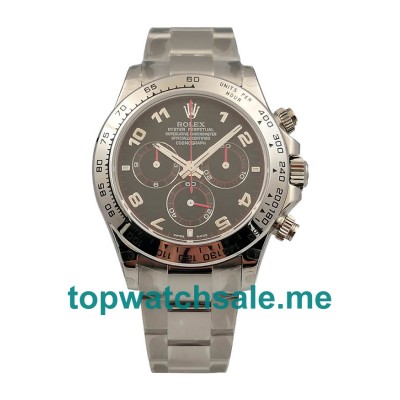 UK 40 MM Swiss Made Rolex Daytona 116509 Fake Watches With Black Dials Online