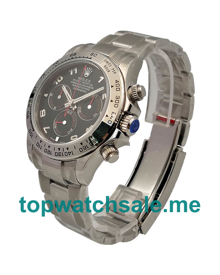 UK 40 MM Swiss Made Rolex Daytona 116509 Fake Watches With Black Dials Online