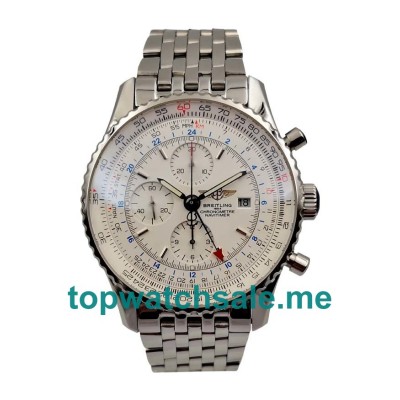 UK Best 1:1 Breitling Navitimer A24322 Replica Watches With White Dials For Men