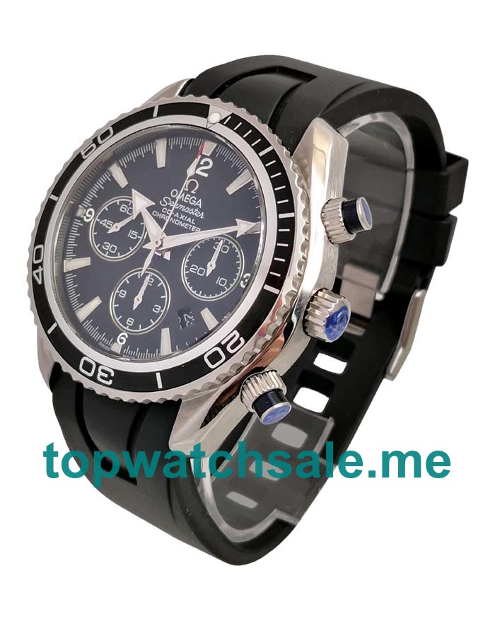 Best 1:1 Omega Seamaster Planet Ocean Chrono 2210.52.00 Fake Watches With Black Dials For Sale