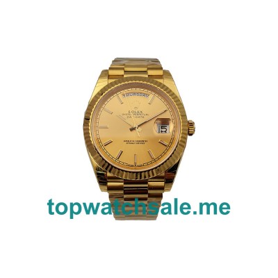 UK Swiss Made Rolex Day-Date 228238 Fake Watches With Champagne Dials For Sale