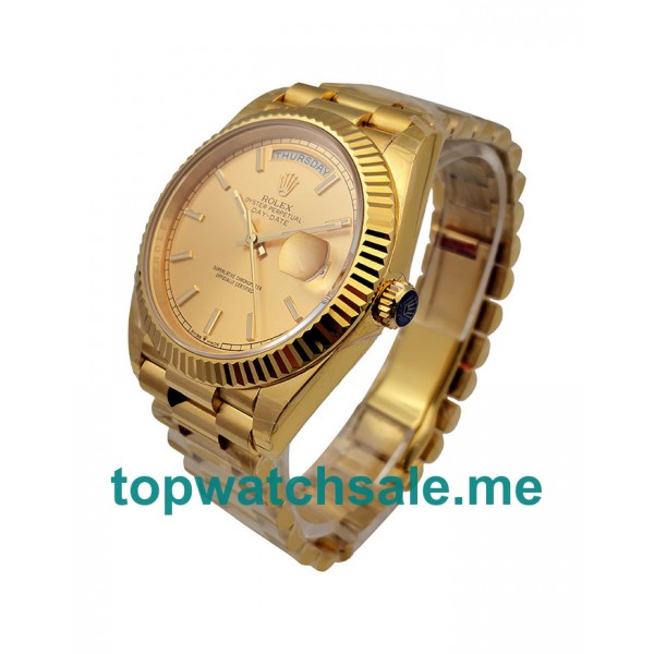 UK Swiss Made Rolex Day-Date 228238 Fake Watches With Champagne Dials For Sale
