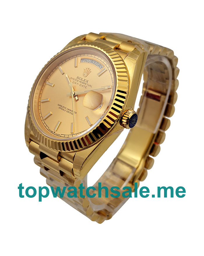 UK Swiss Made Rolex Day-Date 228238 Fake Watches With Champagne Dials For Sale