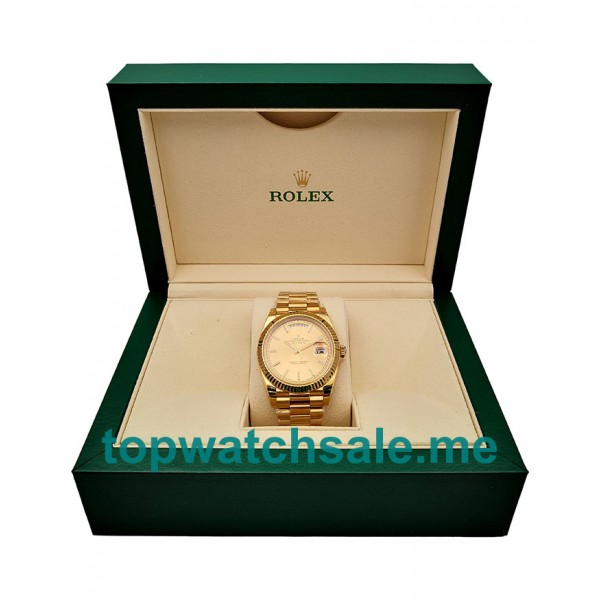 UK Swiss Made Rolex Day-Date 228238 Fake Watches With Champagne Dials For Sale