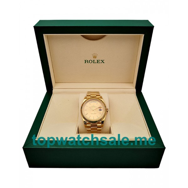 UK Swiss Made Rolex Day-Date 228238 Fake Watches With Champagne Dials For Sale