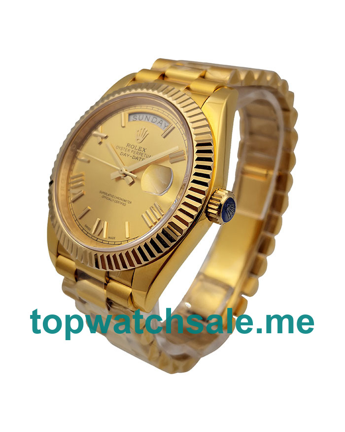 UK Best Quality Rolex Day-Date 228238 Replica Watches With Champagne Dials For Sale