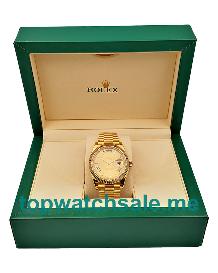 UK Best Quality Rolex Day-Date 228238 Replica Watches With Champagne Dials For Sale