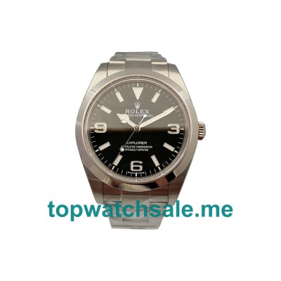 UK 39 MM Cheap Rolex Explorer 214270 Replica Watches With Black Dials For Men