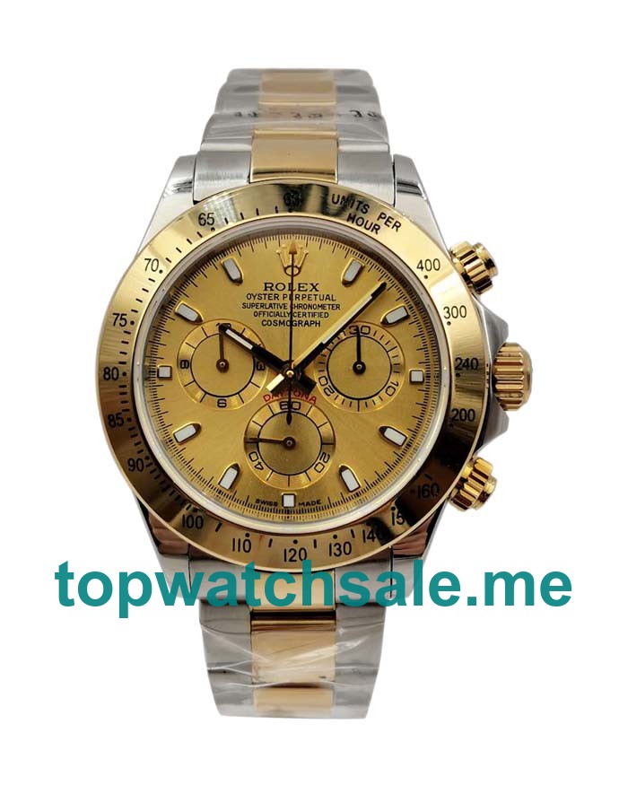 UK Perfect 1:1 Rolex Daytona 116523 Replica Watches With Champagne Dials For Sale