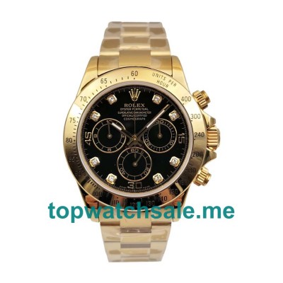 UK Swiss Movement Rolex Daytona 116528 Replica Watches With Black Dials For Men
