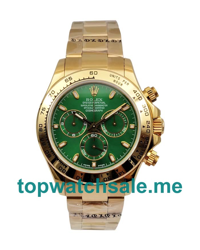 UK Swiss Made Rolex Daytona 116508 Fake Watches With Green Dials For Men