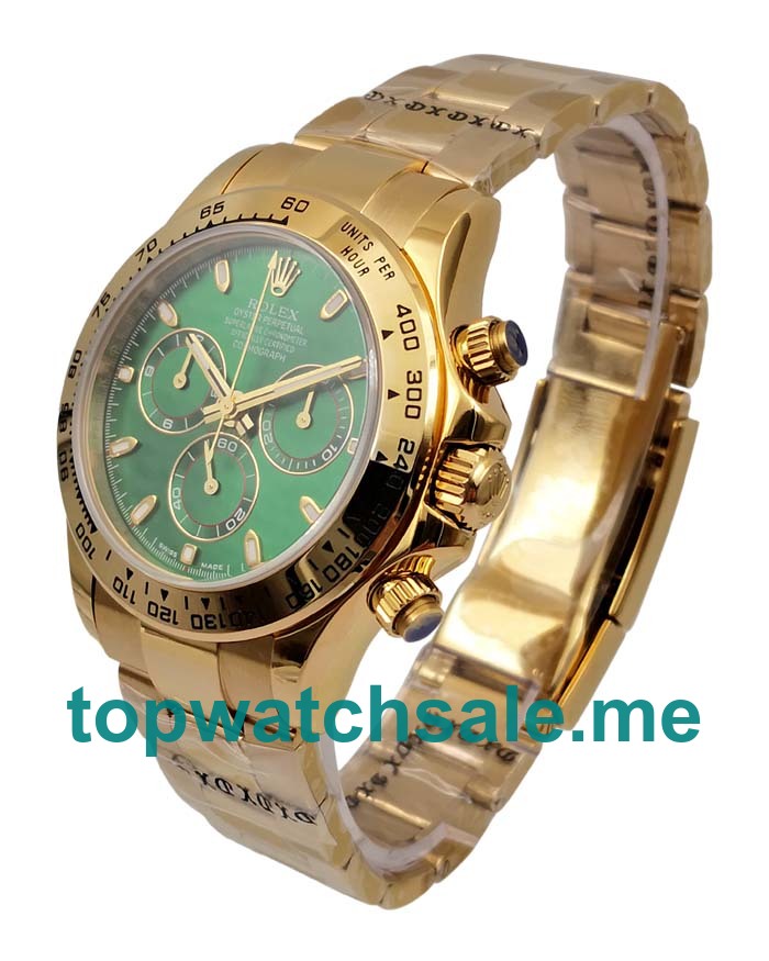 UK Swiss Made Rolex Daytona 116508 Fake Watches With Green Dials For Men