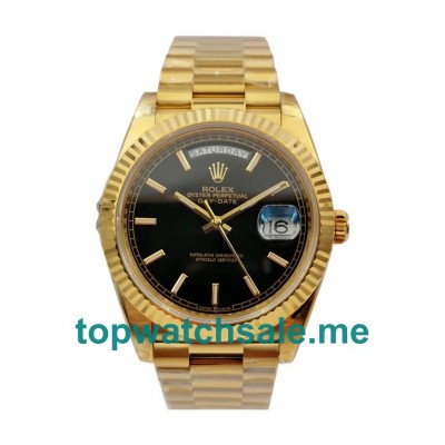 UK Swiss Movement Rolex Day-Date 228238 Fake Watches With Black Dials For Sale