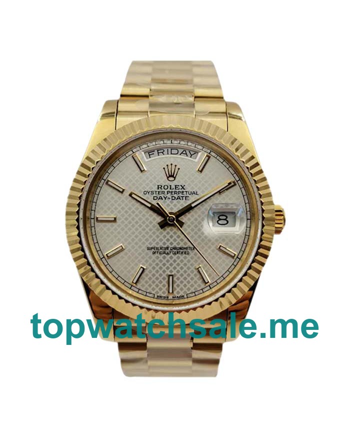 UK Best Quality Rolex Day-Date 228238 Replica Watches With Silver Dials Online