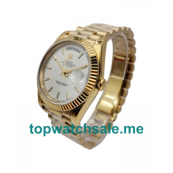 UK Best Quality Rolex Day-Date 228238 Replica Watches With Silver Dials Online