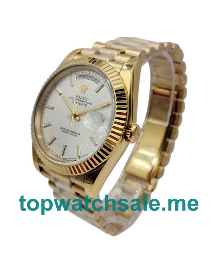 UK Best Quality Rolex Day-Date 228238 Replica Watches With Silver Dials Online