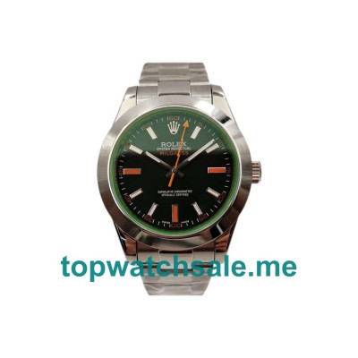 UK Top Quality Rolex Milgauss 116400 GV Fake Watches With Black Dials For Men