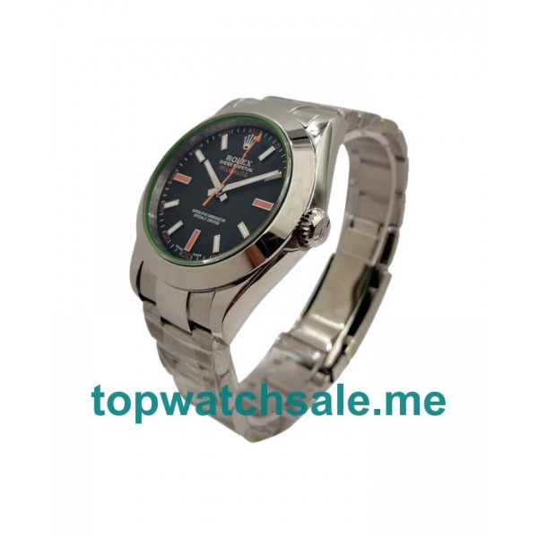 UK Top Quality Rolex Milgauss 116400 GV Fake Watches With Black Dials For Men