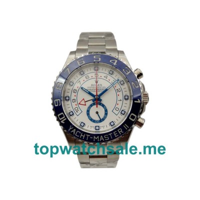 UK Best Quality Rolex Yacht-Master II 116680 Fake Watches With White Dials For Sale