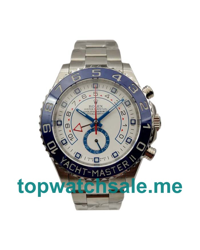 UK Best Quality Rolex Yacht-Master II 116680 Fake Watches With White Dials For Sale