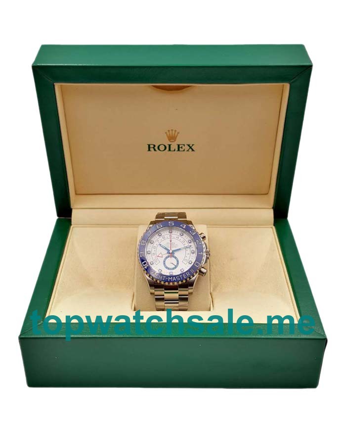 UK Best Quality Rolex Yacht-Master II 116680 Fake Watches With White Dials For Sale