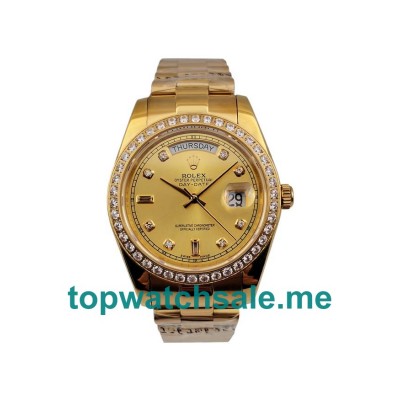 UK Best Quality Rolex Day-Date 118348 Replica Watches With Champagne Dials For Men