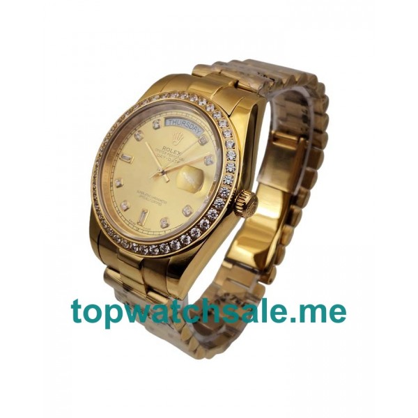 UK Best Quality Rolex Day-Date 118348 Replica Watches With Champagne Dials For Men