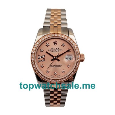 UK 31 MM 1:1 Rolex Datejust 279381 Replica Watches With Rose Gold Dials For Sale
