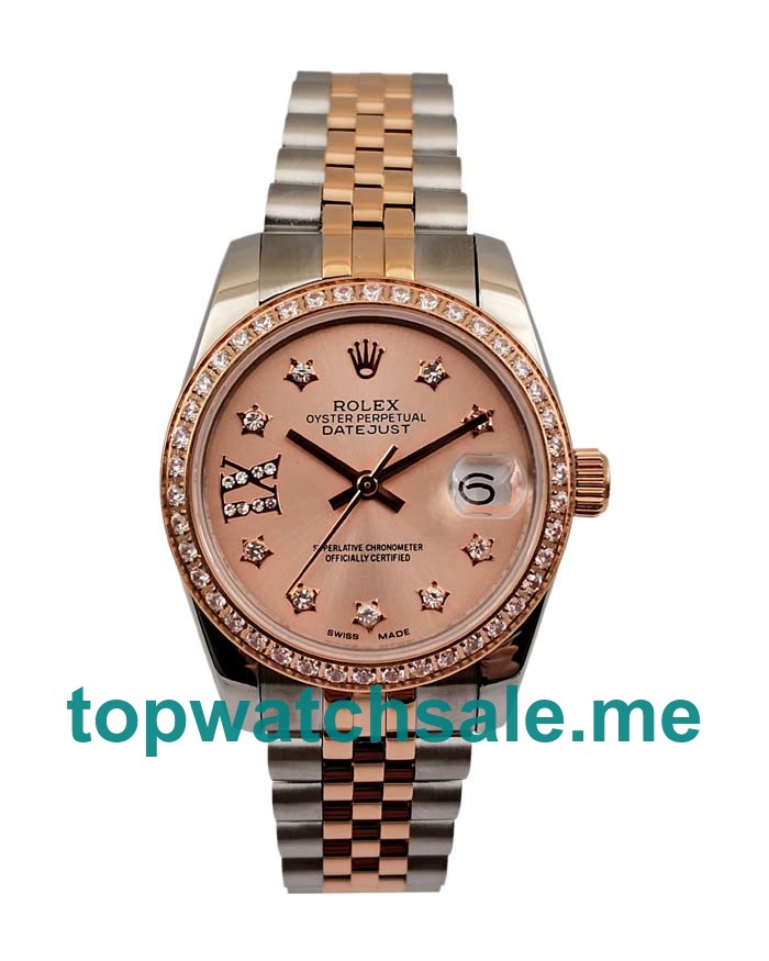 UK 31 MM 1:1 Rolex Datejust 279381 Replica Watches With Rose Gold Dials For Sale