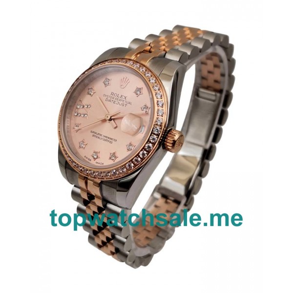 UK 31 MM 1:1 Rolex Datejust 279381 Replica Watches With Rose Gold Dials For Sale