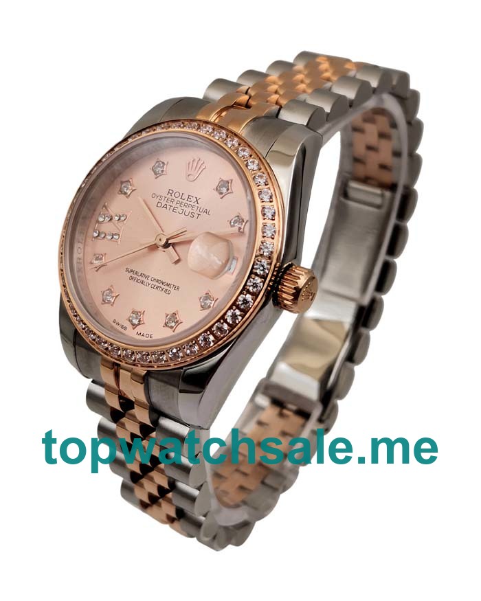 UK 31 MM 1:1 Rolex Datejust 279381 Replica Watches With Rose Gold Dials For Sale