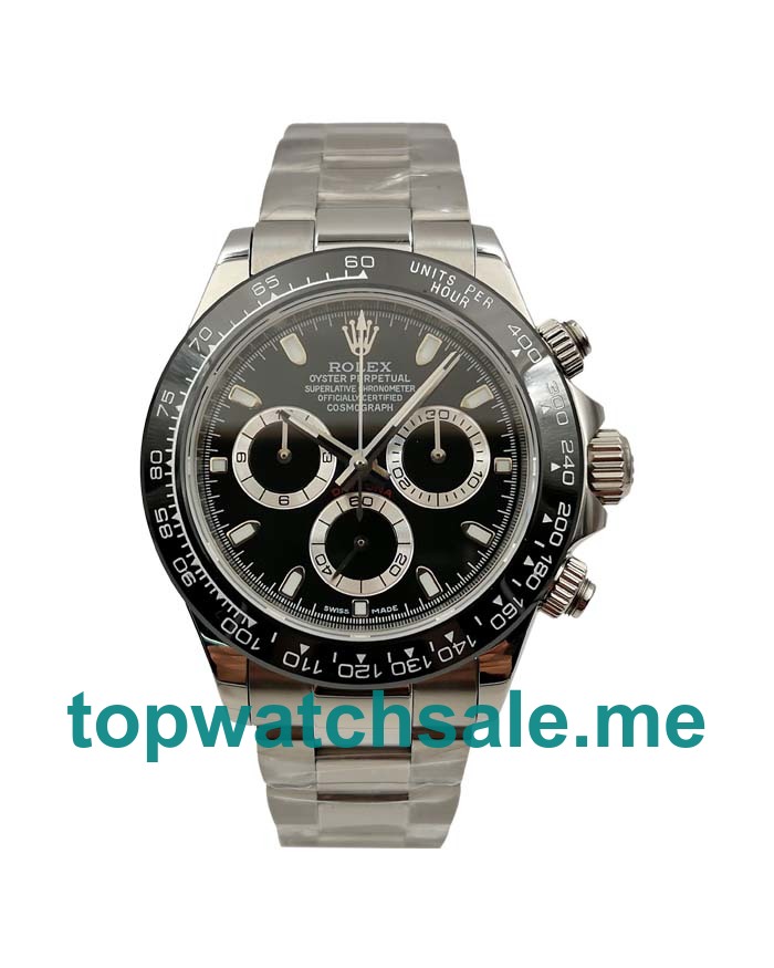 UK Cheap Rolex Daytona 116500 Replica Watches With Black Dials For Men