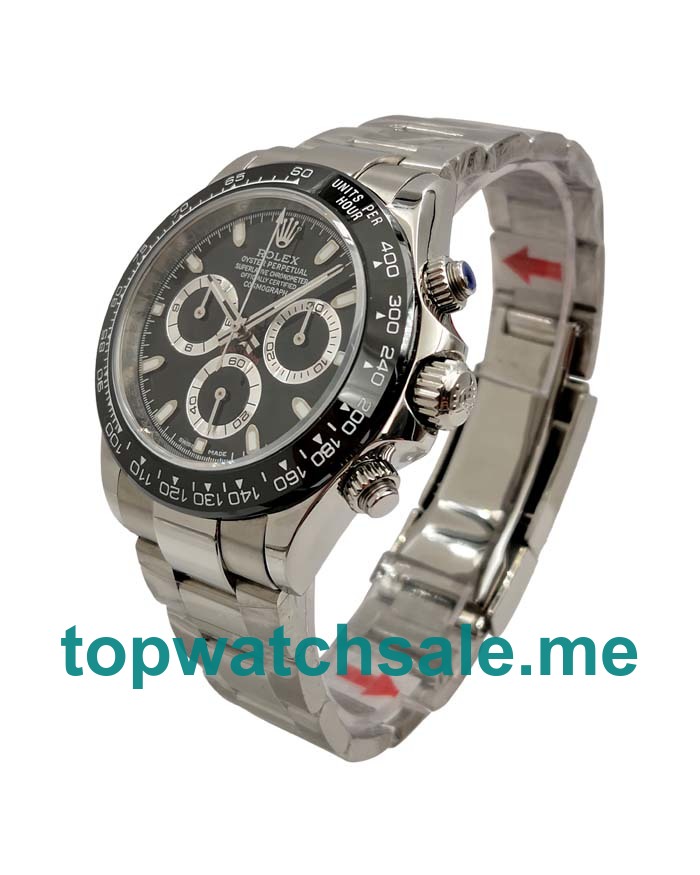 UK Cheap Rolex Daytona 116500 Replica Watches With Black Dials For Men