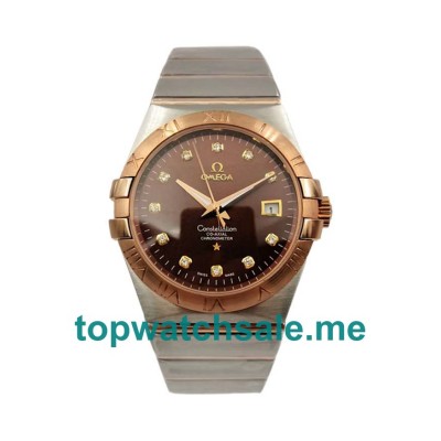 UK Best Quality Omega Constellation 123.20.35.20.63.001 Replica Watches With Brown Dials For Men