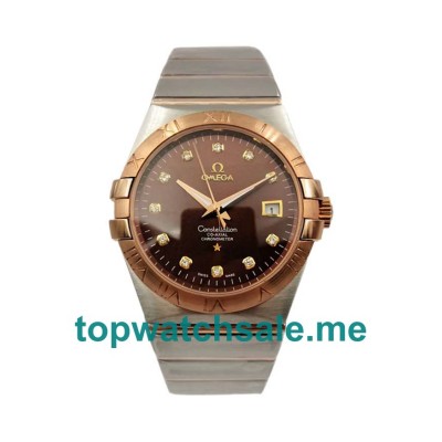 UK Best Quality Omega Constellation 123.20.35.20.63.001 Replica Watches With Brown Dials For Men