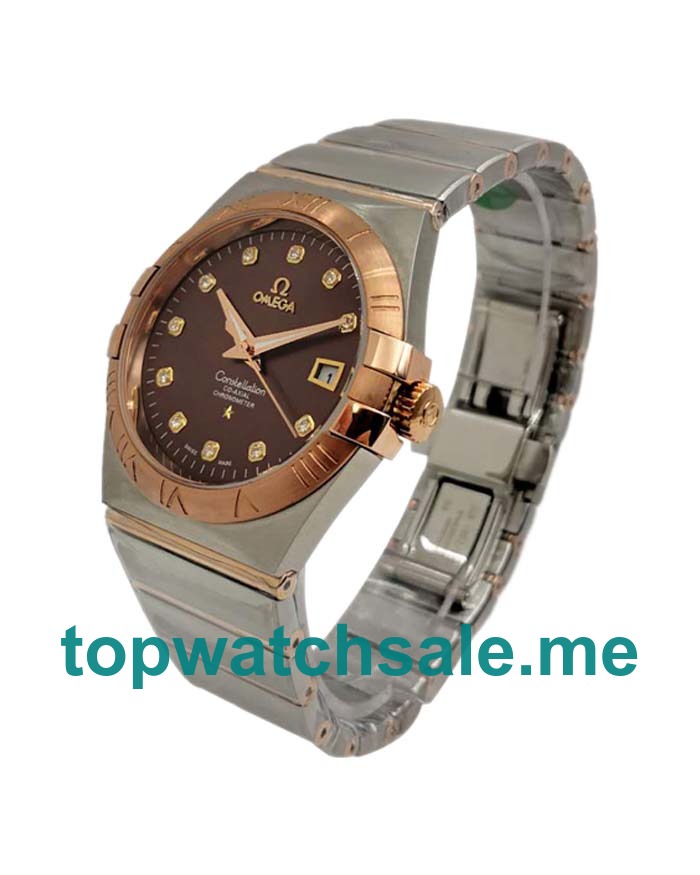 UK Best Quality Omega Constellation 123.20.35.20.63.001 Replica Watches With Brown Dials For Men