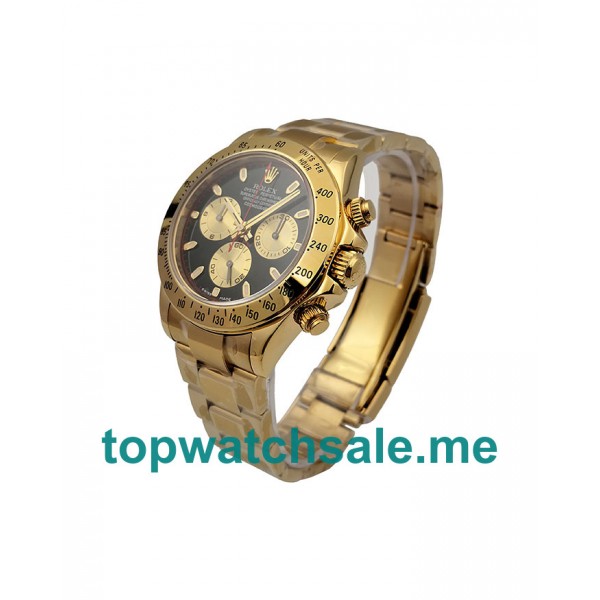 UK AAA Quality Rolex Daytona 116528 Fake Watches With Black Dials For Men