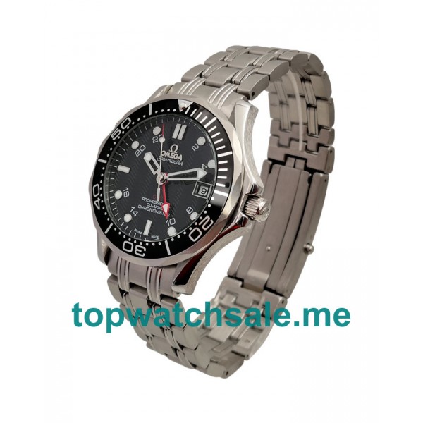 UK 41.5 MM Cheap Omega Seamaster 300 M GMT 2535.80.00 Replica Watches With Black Dials For Sale
