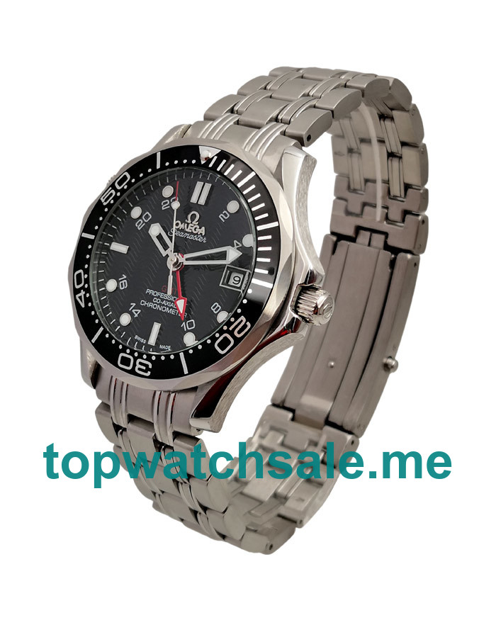 UK 41.5 MM Cheap Omega Seamaster 300 M GMT 2535.80.00 Replica Watches With Black Dials For Sale