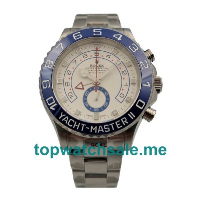 UK Best 1:1 Rolex Yacht-Master II 116680 Fake Watches With White Dials For Sale