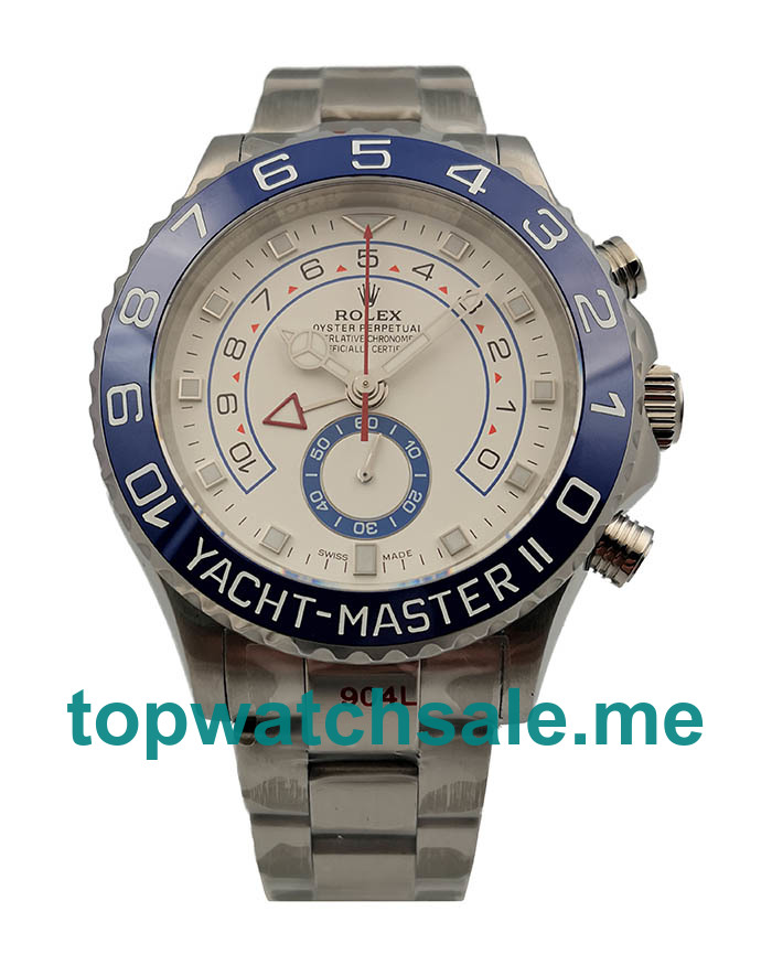 UK Best 1:1 Rolex Yacht-Master II 116680 Fake Watches With White Dials For Sale