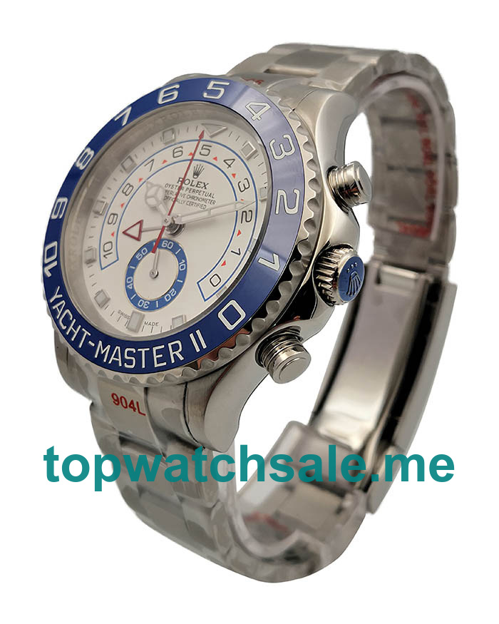 UK Best 1:1 Rolex Yacht-Master II 116680 Fake Watches With White Dials For Sale